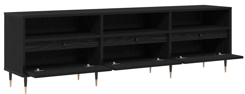 vidaXL Ντουλάπι τηλεόρασης Μαύρη Δρυς 150x30x44.5 εκ. Επεξεργασμένο Ξύλο