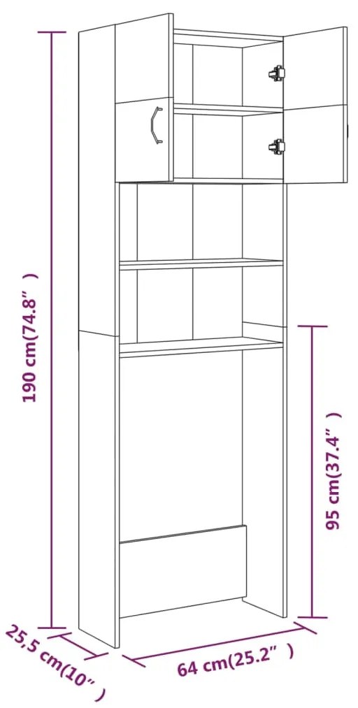 ΝΤΟΥΛΑΠΙ ΜΠΑΝΙΟΥ ΚΑΦΕ ΔΡΥΣ 64 X 25,5 X 190 ΕΚ. 815071