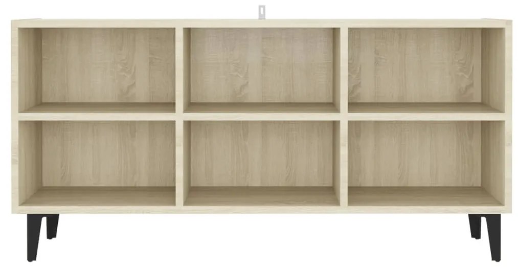 vidaXL Έπιπλο Τηλεόρασης Καπνιστή Δρυς 103,5x30x50 εκ Μεταλλικά Πόδια