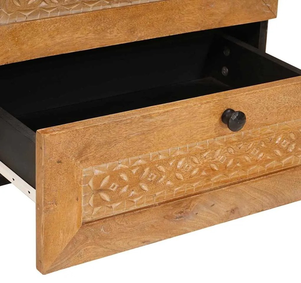 vidaXL Κομοδίνο με ράφι Ανοιχτό καφέ 50 x 33 x 60 εκ Μασίφ ξύλο μάνγκο