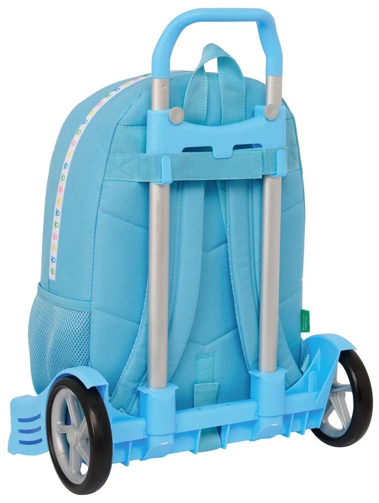 Σχολική Τσάντα με Ρόδες Benetton Spring Sky μπλε 30 x 46 x 14 cm