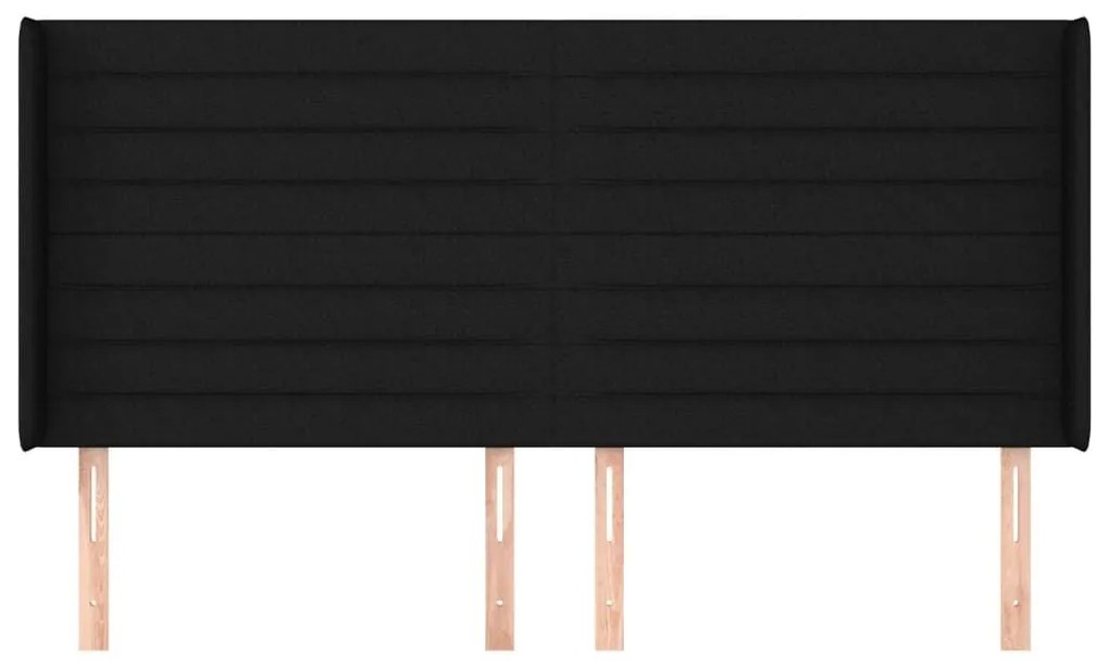 Κεφαλάρι με Πτερύγια Μαύρο 163x16x118/128 εκ. Υφασμάτινο - Μαύρο