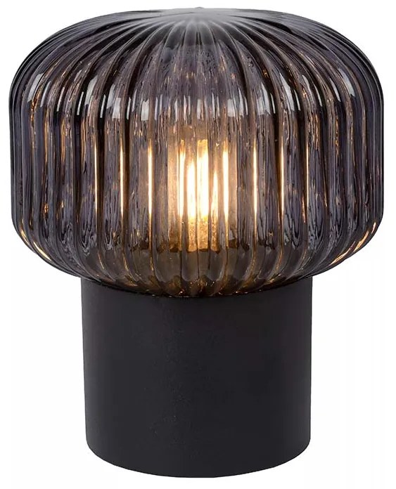 Φωτιστικό Επιτραπέζιο Lucide 78595-01-30 JANY Μαύρο Ματ (Black Mat)|Φυμέ (Smoke)