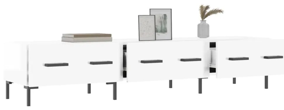 vidaXL Έπιπλο Τηλεόρασης Γυαλ. Λευκό 150x36x30 εκ. Επεξεργασμένο Ξύλο