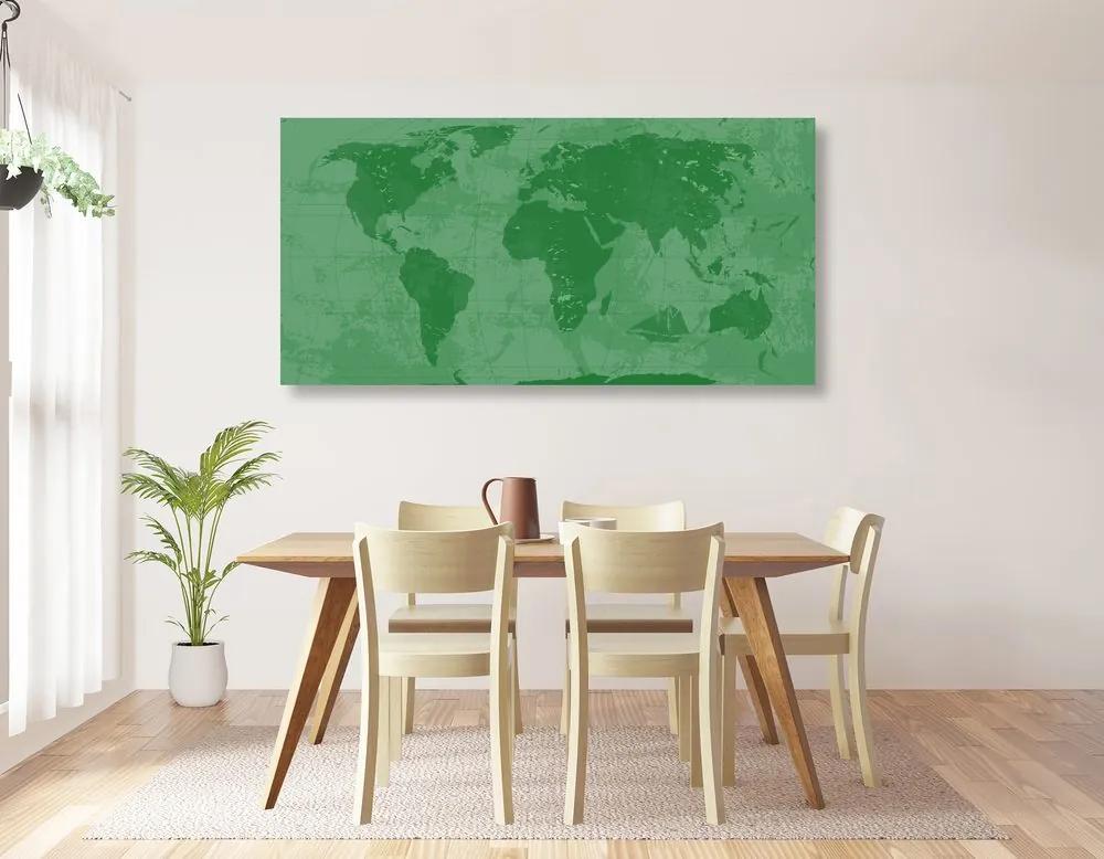 Εικόνα ενός ρουστίκ παγκόσμιου χάρτη από φελλό σε πράσινο - 100x50  color mix