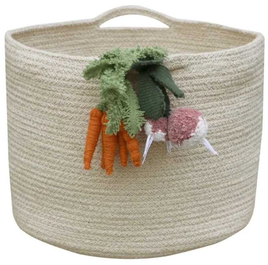 Καλάθι Αποθήκευσης Veggies LOR-BSK-VEGGIES 23x30x30cm Beige-Multi Lorena Canals 100% Βαμβάκι