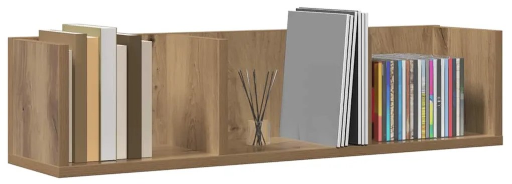 vidaXL Ράφι Τοίχου για CD Τεχνίτης Δρυς 75 x 18 x 18 εκ. Μοριοσανίδα