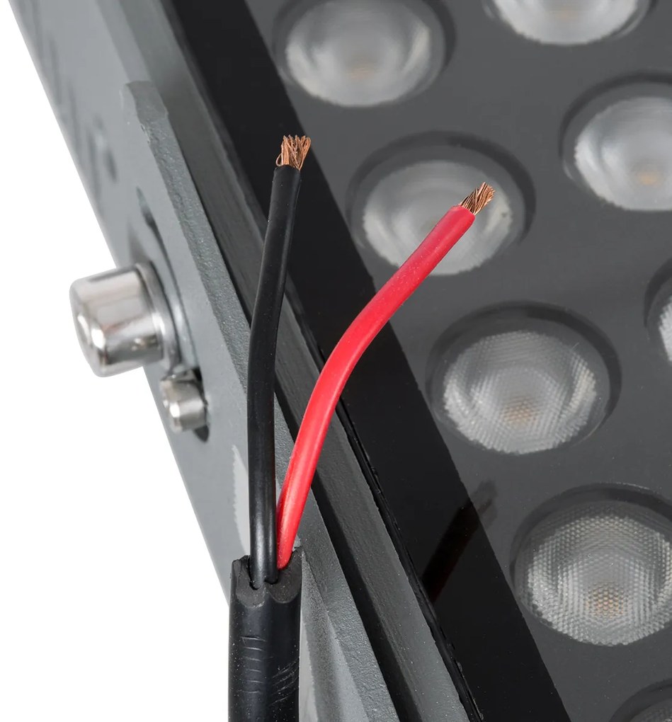 GloboStar FLOOD-ZANA 90560 Προβολέας Wall Washer για Φωτισμό Κτιρίων LED 200W 18000lm 30° DC 24V Αδιάβροχο IP65 Μ70 x Π29 x Υ10cm Θερμό Λευκό 2700K - Γκρι Ανθρακί - 3 Years Warranty - 90560
