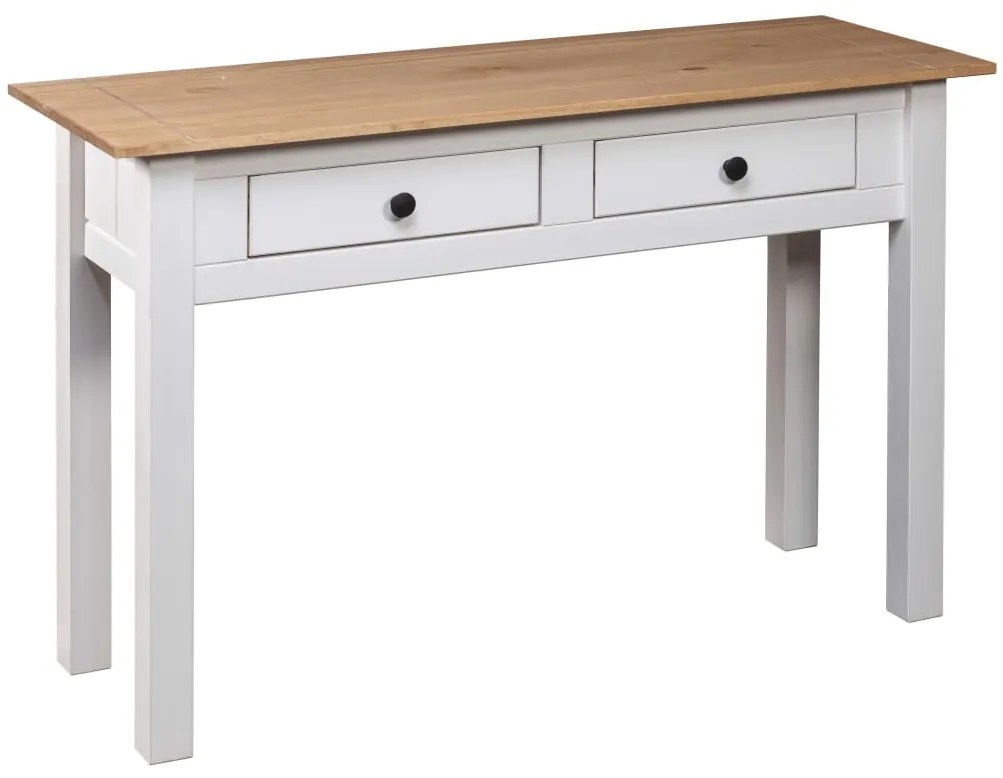 vidaXL Κονσόλα Τραπ. Λευκό 110x40x72 εκ Μασίφ Ξύλο Πεύκου Σειρά Panama