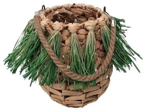 Φανάρι Ψάθινο Με Λαβή LUG105 S D18cm Beige-Green Espiel Metal,Wicker