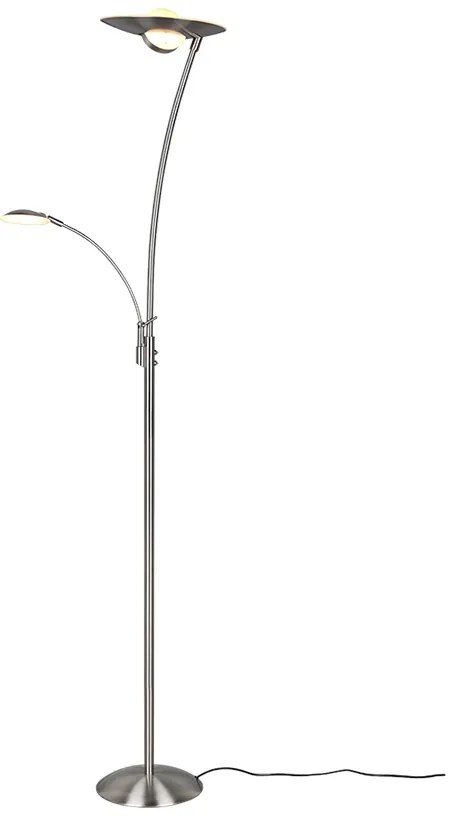 Φωτιστικό Δαπέδου 29xH180cm με Βοηθητιό, Led 29w 2700+3200+4000K 3400lm Nickel Mat Trio Lighting Granby 424310207