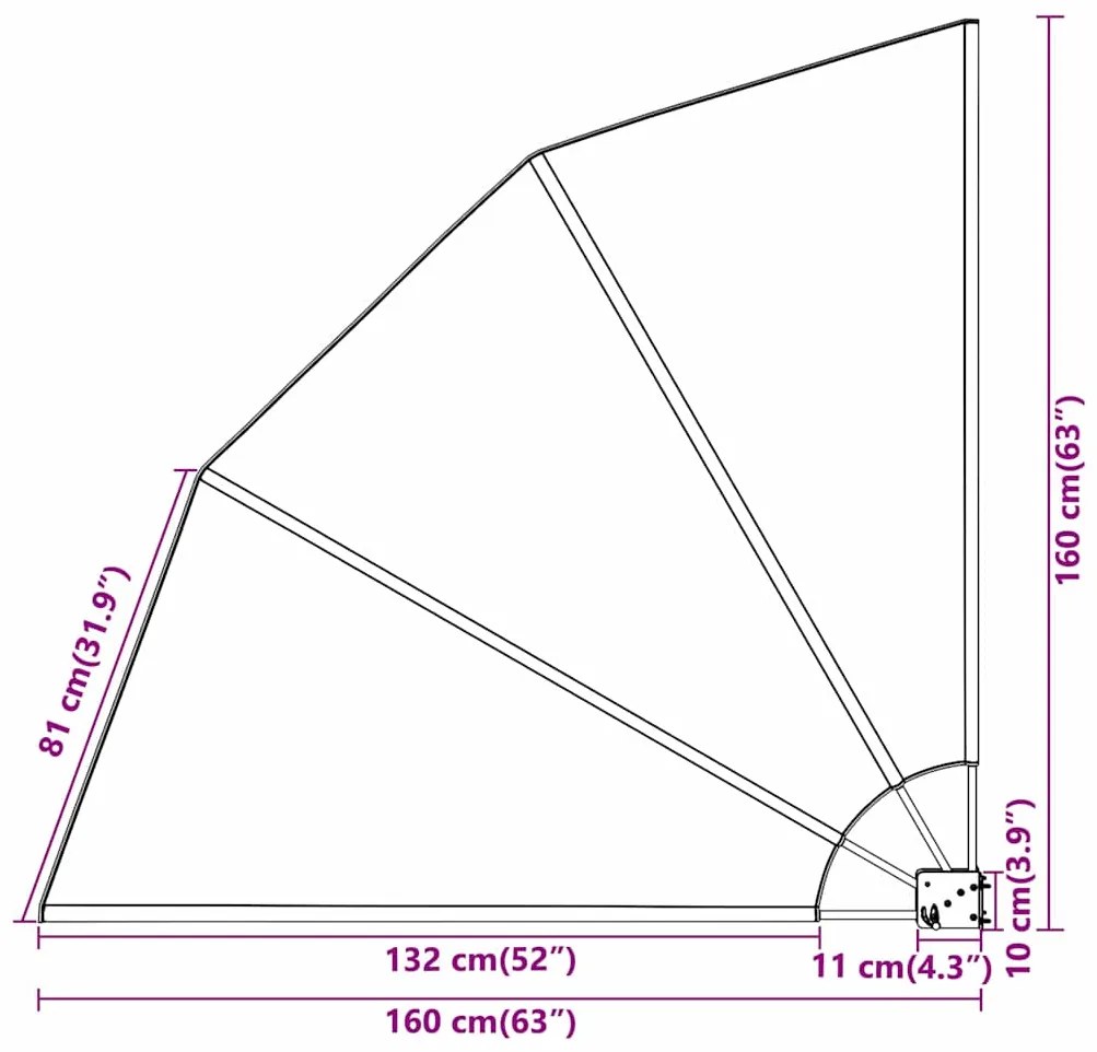 vidaXL Αδιάφανο σκίαστρο μπαλκονιού Λευκό 160 x 160 cm Πολυεστέρας