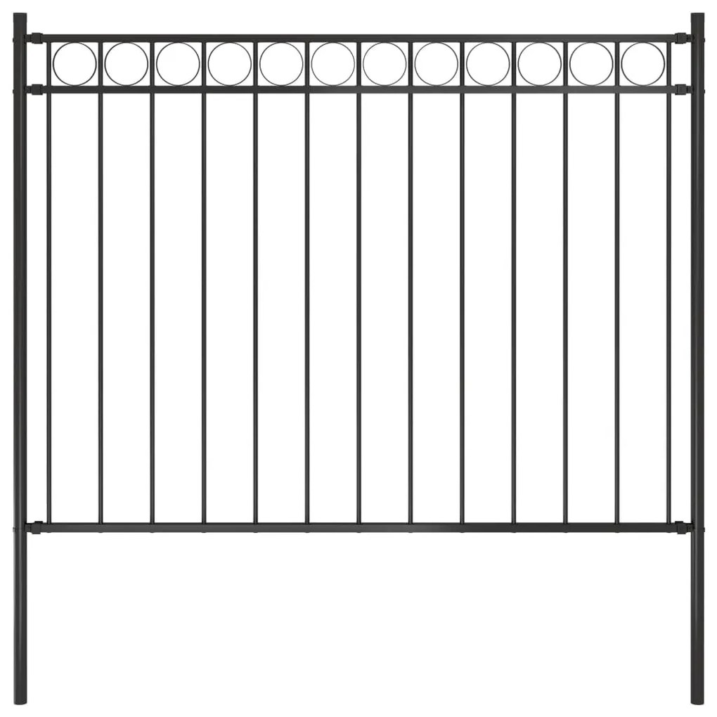 vidaXL Φράχτης Κήπου Ατσάλινος Μαύρος 1,81x1 μ.