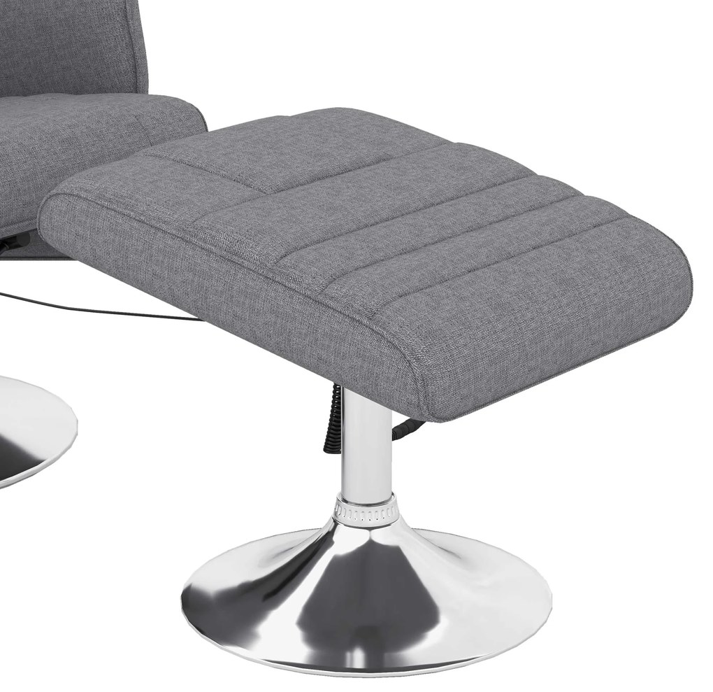 HOMCOM Πολυθρόνα μασάζ με υποπόδιο, ανακλινόμενη πλάτη, 78 x 95 x 88 cm, Σκούρο γκρι