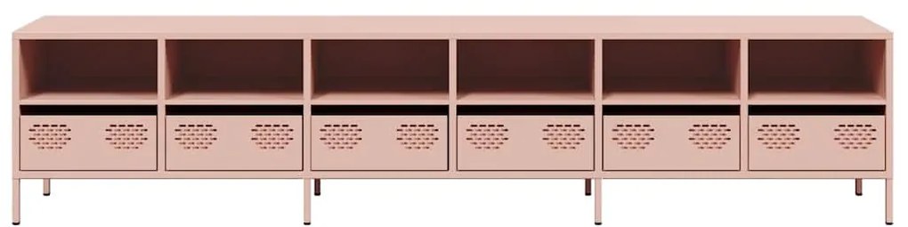 ντουλάπι τηλεόρασης vidaXL Ροζ 202x39x43,5 cm Ατσάλι ψυχρής έλασης