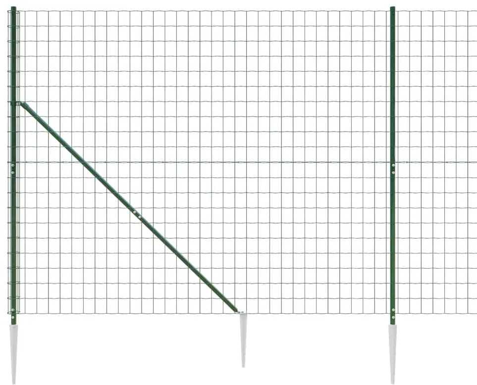 vidaXL Συρματόπλεγμα Περίφραξης Πράσινο 2 x 10 μ. με Καρφωτές Βάσεις
