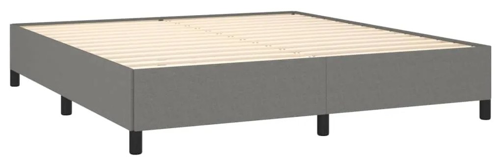 vidaXL Κρεβάτι Boxspring με Στρώμα Σκούρο Γκρι 180x200 εκ Υφασμάτιν