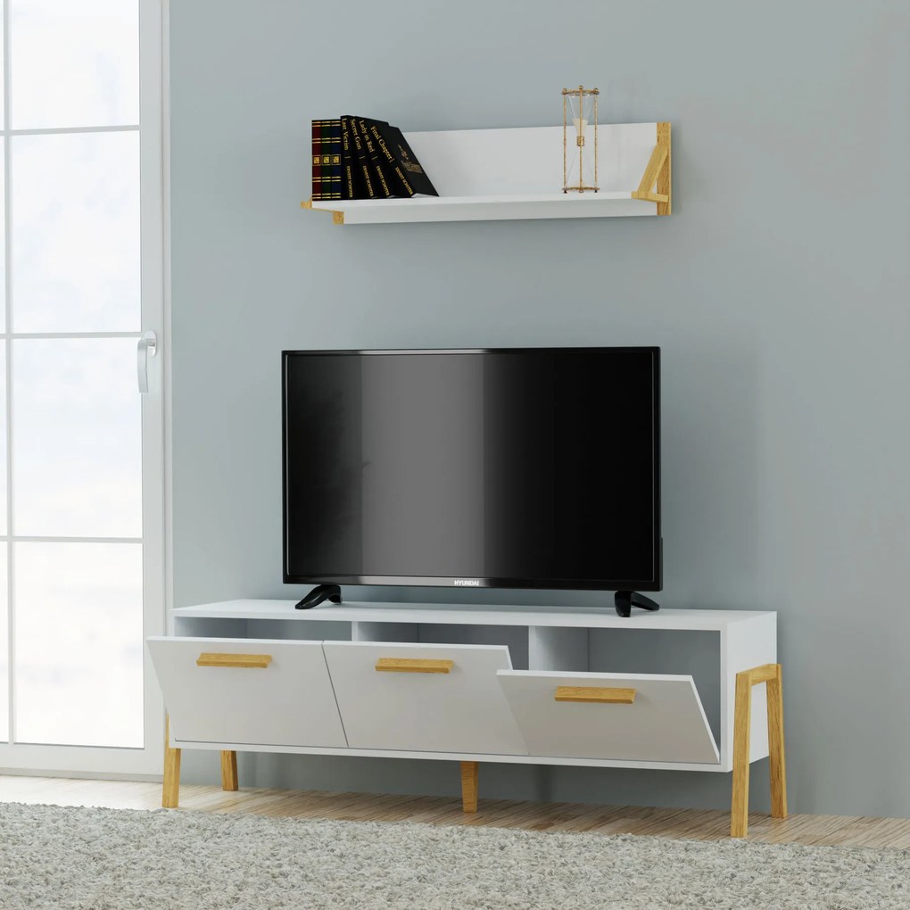 Έπιπλο Τηλεόρασης Belle Λευκό 149.5x41x49cm - TO-BELLETV3KWHITE - TO-BELLETV3KWHITE