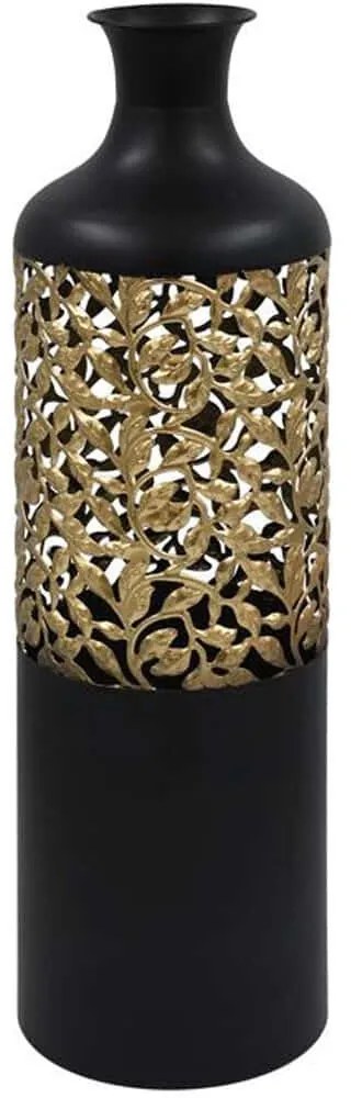 Βάζο 374-225-603 16x53cm Black-Gold Μέταλλο
