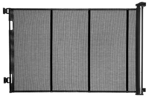 VEVOR Retractable Baby Gate, Extends to 5150 mm Extra Wide, 990 mm Tall, with Reinforced Fiberglass Strips, Avoids Crawling Through, Mesh Dog Gate for Decks, Doorways, Garages, Indoor, Black