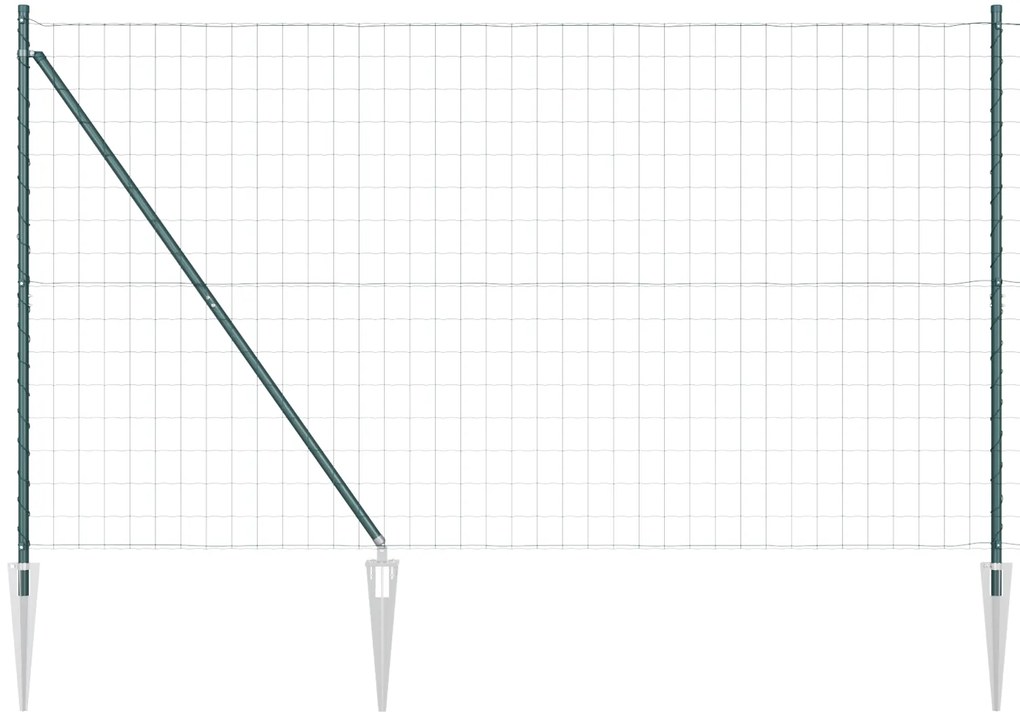vidaXL Euro Fence με 7 Άγκιστρα Στερέωσης 1.6x10 μ Γαλβανισμένος Χάλυβας Πράσινος