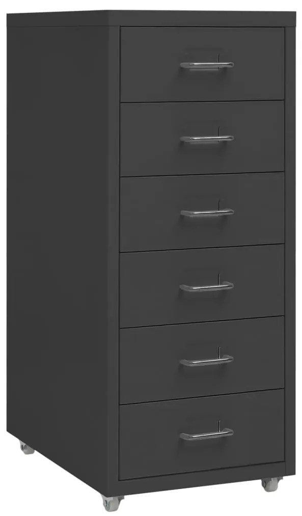 vidaXL Αρχειοθήκη Φορητή Ανθρακί 28 x 41 x 69 εκ. Μεταλλική