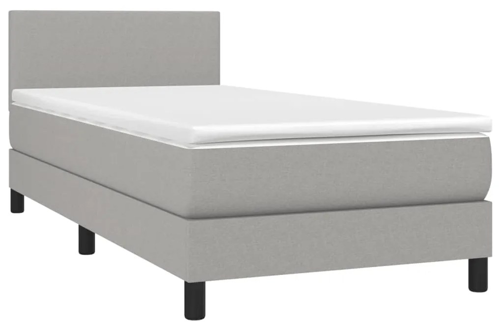 ΚΡΕΒΑΤΙ BOXSPRING ΜΕ ΣΤΡΩΜΑ &amp; LED ΑΝ.ΓΚΡΙ 80X200 ΕΚ. ΥΦΑΣΜΑΤΙΝΟ 3132949