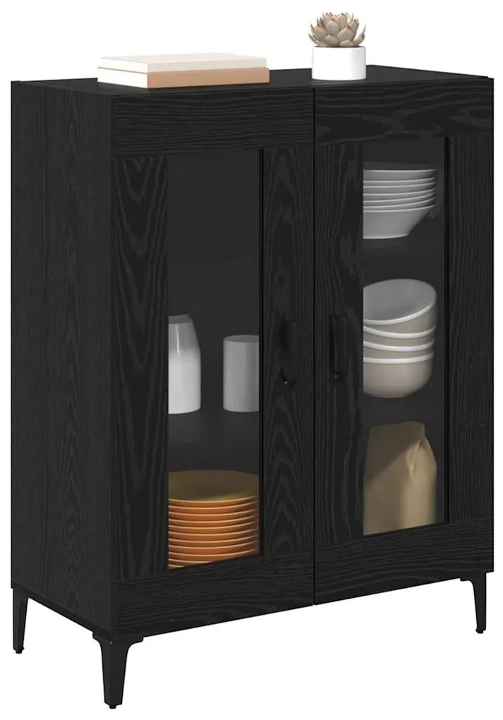 vidaXL Πλαϊνό γραφείο Μαύρη Οξυά 69,5 x 34 x 90 εκ.