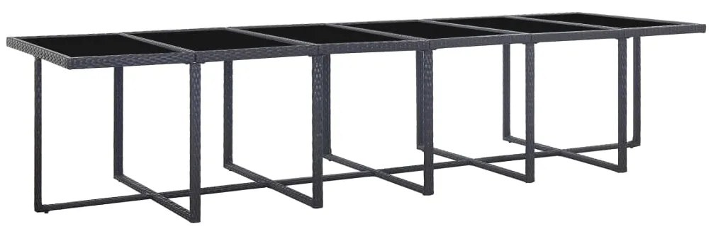 vidaXL Σετ Τραπεζαρίας Εξ. Χώρου 17 τεμ Μαύρο Συνθ. Ρατάν με Μαξιλάρια