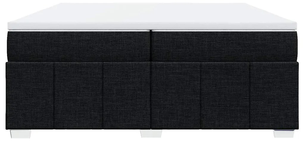 vidaXL Κρεβάτι Boxspring με Στρώμα Μαύρο 200x200 εκ. Υφασμάτινο