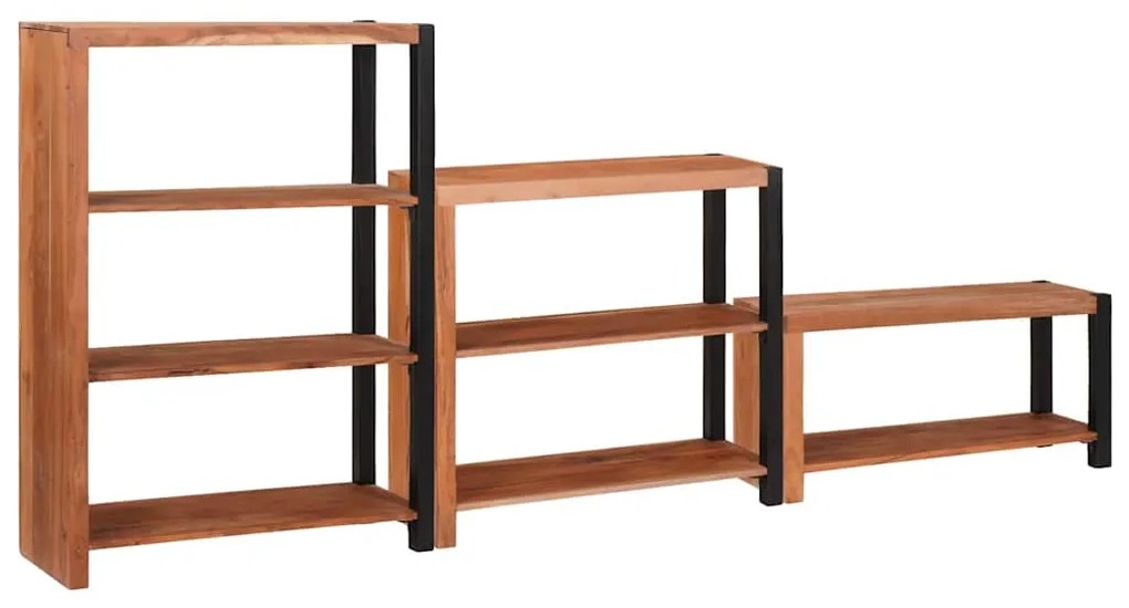 vidaXL Ράφι Βιβλίων 3 pcs Καφέ 80 x 30 x 110 εκ Μασίφ ξύλο ακακίας