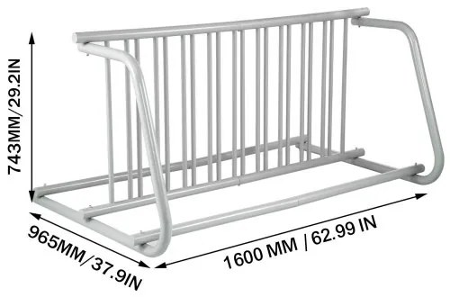 VEVOR 10 Holders Floor Bike Rack, 1.5m Length All-Steel Grid Bike Rack, 10-Bike Capacity Dual-Side Storage Stand for Garages Streets Yards Bike Events