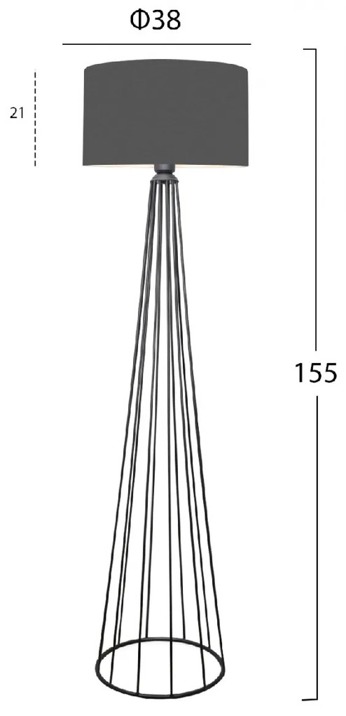 ΦΩΤΙΣΤΙΚΟ ΔΑΠΕΔΟΥ ΜΕΤΑΛΛΙΚΟ ΓΚΡΙ HM7581.01 Φ38x155 εκ.