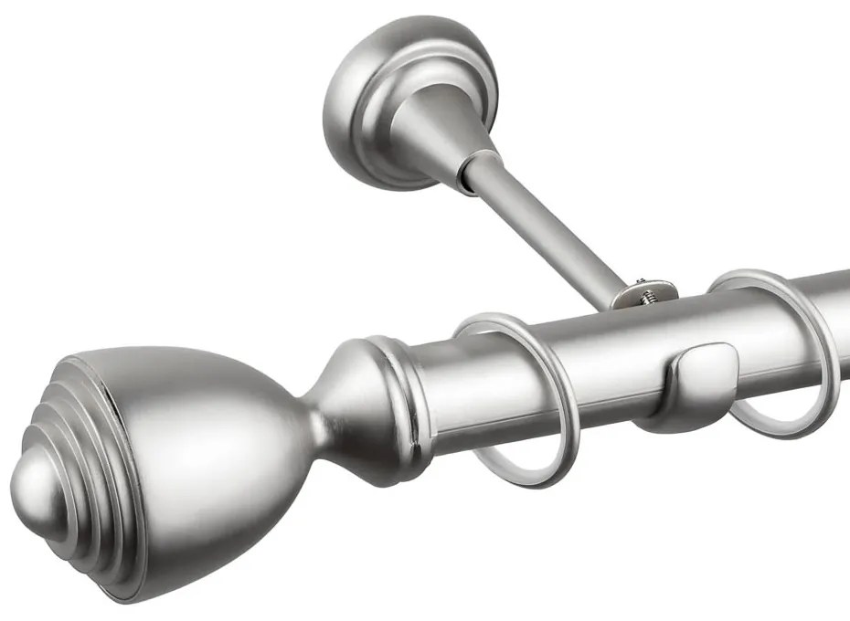 Κουρτινόβεργα μονή απλή Pluton 25/19 – χρώμιο ματ - 160 cm
