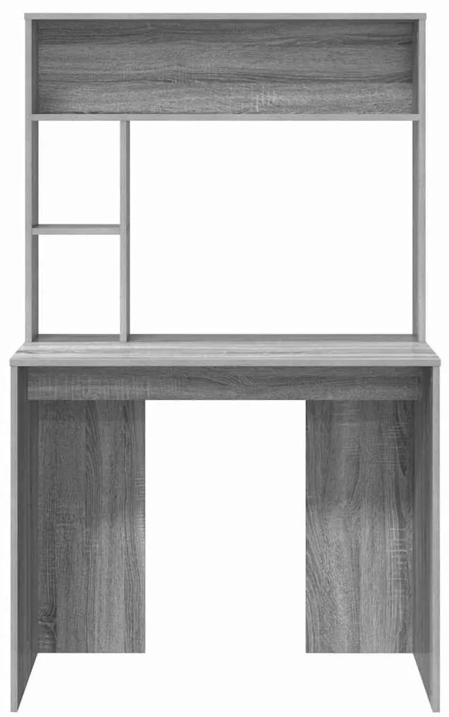 vidaXL Γραφείο με ράφι Γκρι sonoma 91 x 50 x 149 εκ Επεξεργασμένο ξύλο