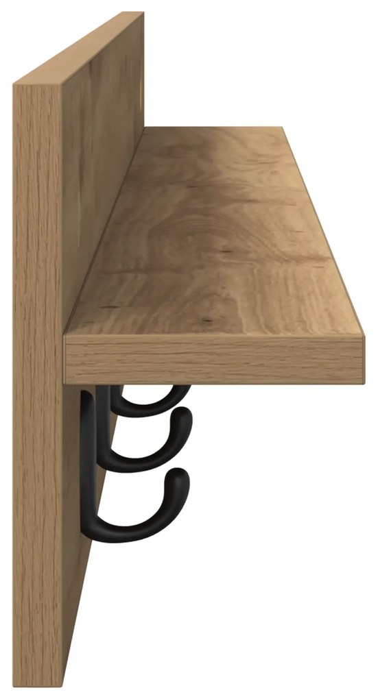 vidaXL Τοίχου Κρεμάστρα με ράφι artisan δρυς 100 x 10.5 x 18 εκ