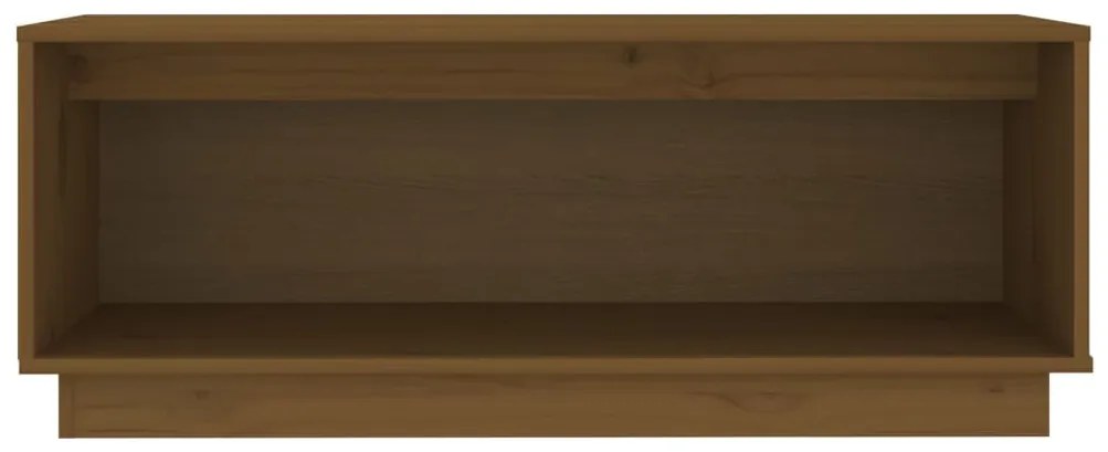 vidaXL Έπιπλο Τηλεόρασης Καφέ Μελί 90x35x35εκ από Μασίφ Ξύλο Πεύκου