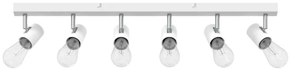 vidaXL Προβολέας οροφής 6 Way Adjustable Λευκό E27