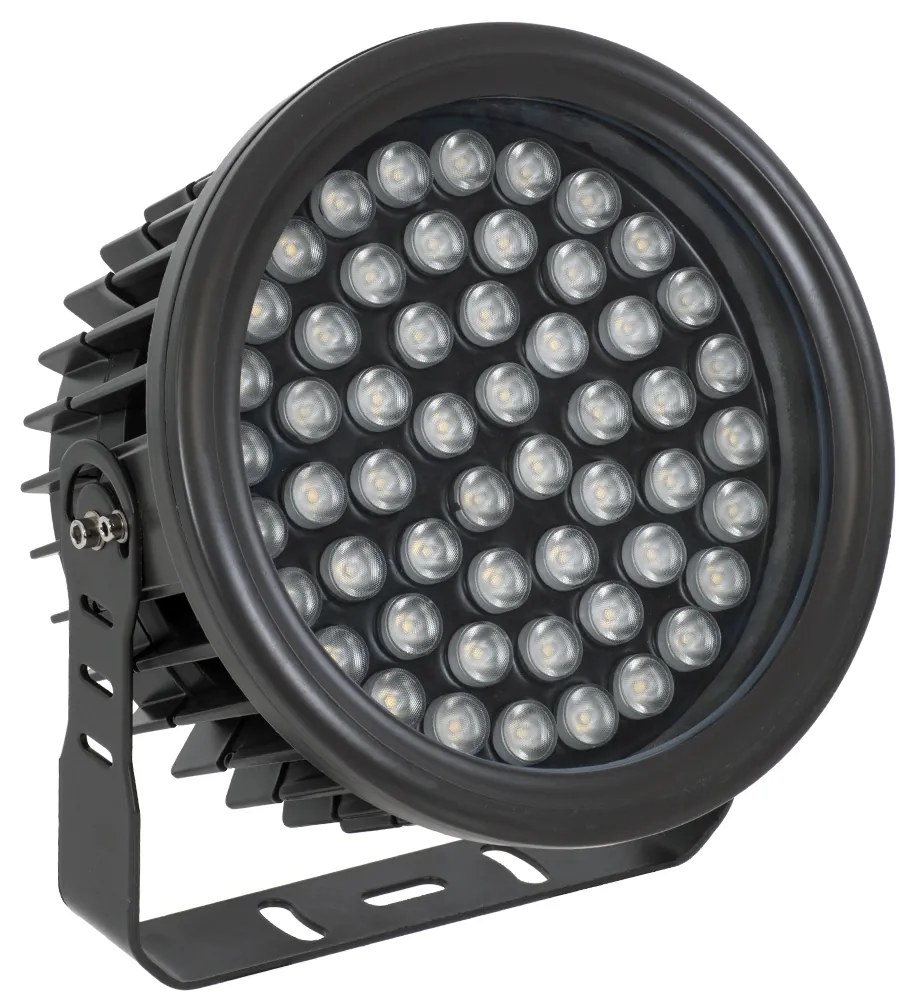 GloboStar FLOOD-NEVA 90399 Προβολέας Wall Washer για Φωτισμό Κτιρίων LED 54W 5130lm 30° DC 24V Αδιάβροχο IP65 L24.5 x W24.5 x H14.7cm Φυσικό Λευκό 4500K - Μαύρο - 3 Years Warranty