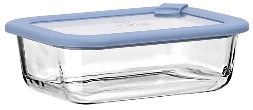 Φαγητοδοχείο Γυάλινο ColorSeal 01-26523 640ml 18,9x14,5x6,7 Blue-Clear Estia Γυαλί,Σιλικόνη