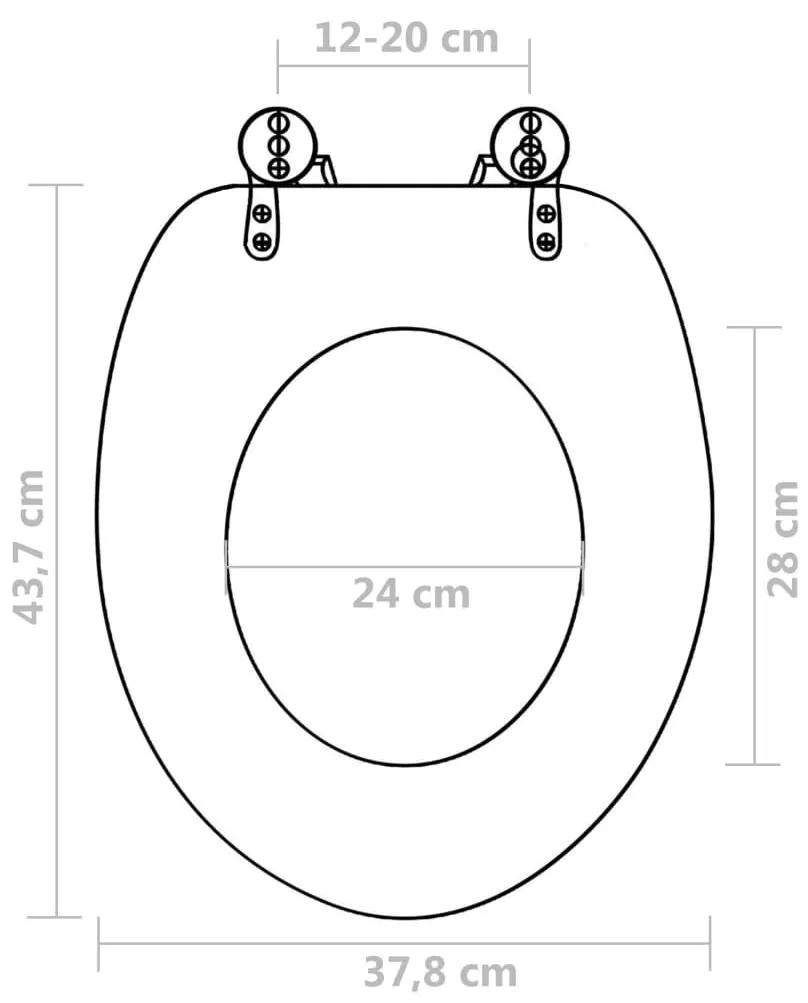 Κάλυμμα Λεκάνης Σχέδιο Βότσαλα με Καπάκι από MDF - Πολύχρωμο