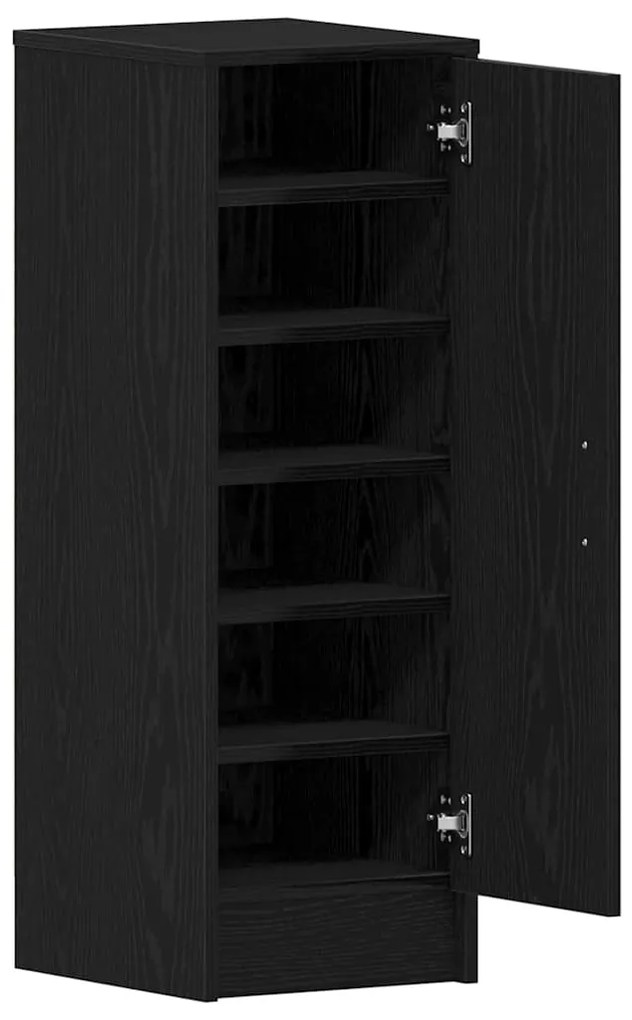 vidaXL Μαύρη Ντουλάπα Για Παπούτσια από Δρυς 32x35x92 εκ, Με Επεξεργασμένο Ξύλο