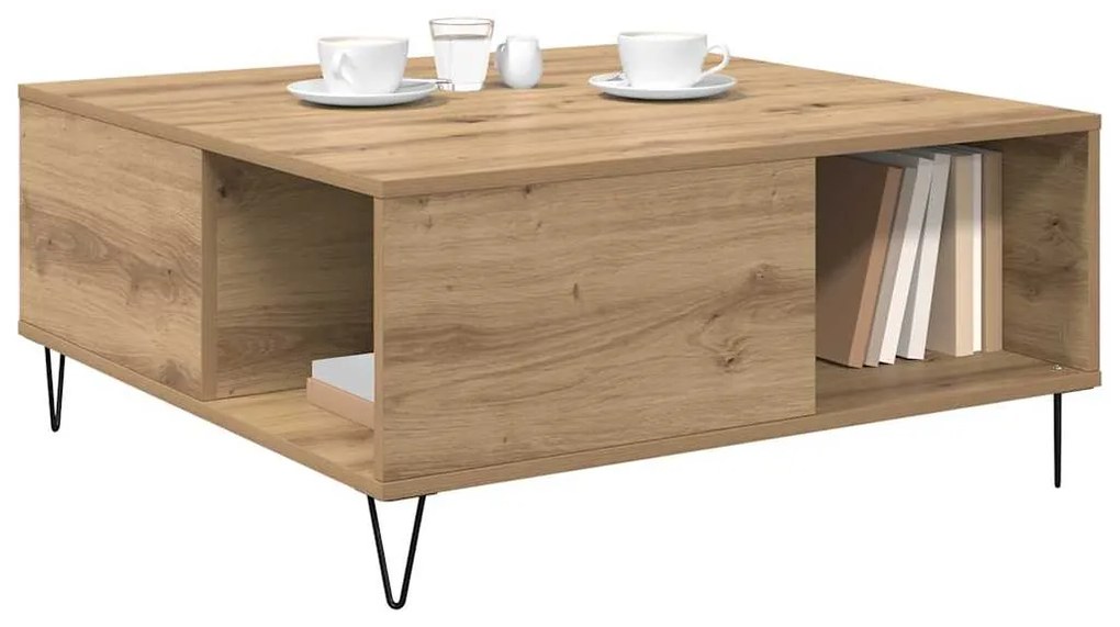 vidaXL Τραπεζάκι σαλονιού artisan δρυς 80 x 80 x 36.5 εκ