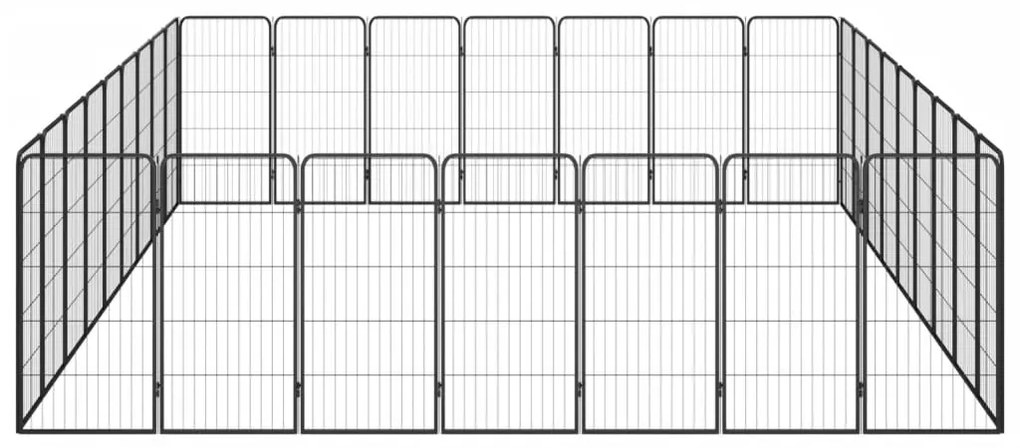 vidaXL Κλουβί Σκύλου 32 Πάνελ Μαύρο 50x100 εκ. Ατσάλι με Βαφή Πούδρας