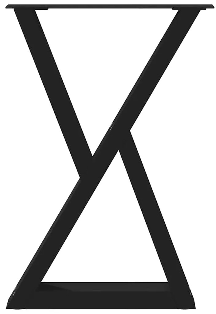 vidaXL Πόδια Τραπεζαρίας 2 τεμ. Μαύρο 60x(72-73,3) εκ. Ατσάλι