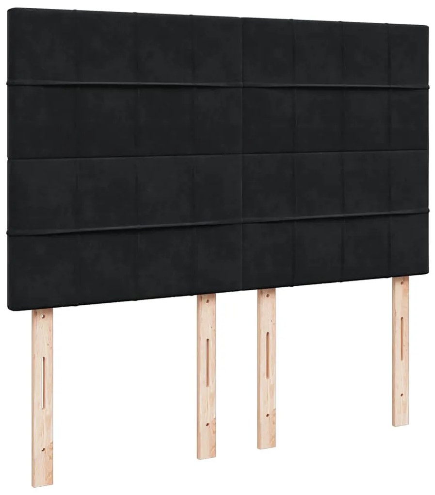 Οθωμανικό κρεβάτι με στρώματα Μαύρο 140x190cm Βελούδο 3313471