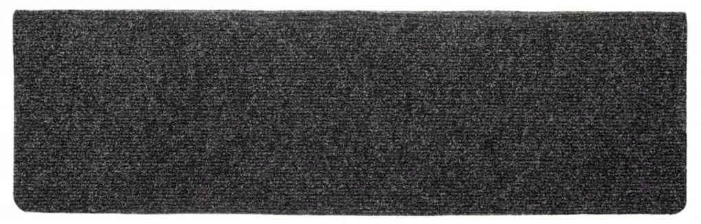 vidaXL Πατάκια Σκαλιών Αυτοκόλλητα 10 τεμ. Γκρι Ορθογώνια Άκρη 65x21x4 εκ.