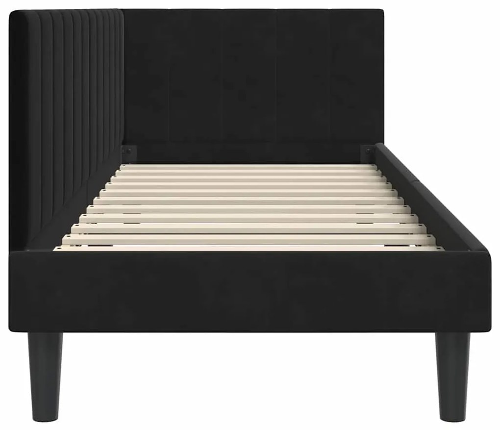 vidaXL Κρεβάτι Γωνίας με κεφαλάρι Μαύρο 80 x 200 cm Βελούδο