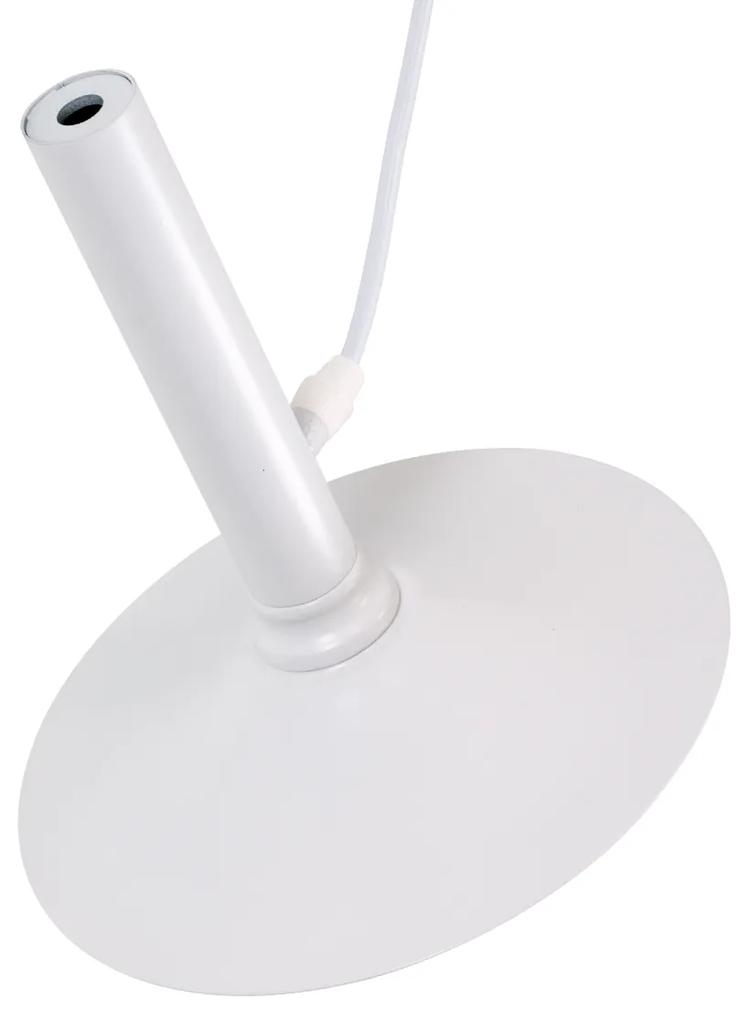 GloboStar® CELEST 00790 Μοντέρνο Μεταλλικό Κρεμαστό Φωτιστικό Οροφής Ανάρτηση Μονόφωτο 1 x G9 Λευκό με Λευκό Γυαλί Φ20 x Y26.5cm