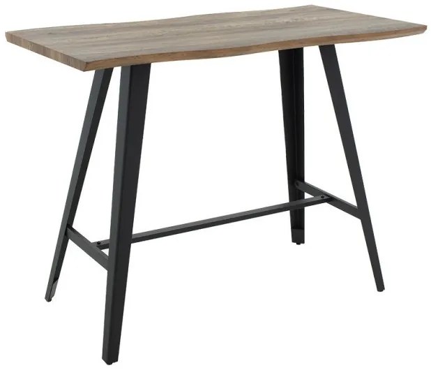 Tραπέζι μπαρ Fortitude Pakoworld MDF καρυδί - πόδι μαύρο 140x70x103.5εκ 093-000014-093-000014-Καφέ 093-000014